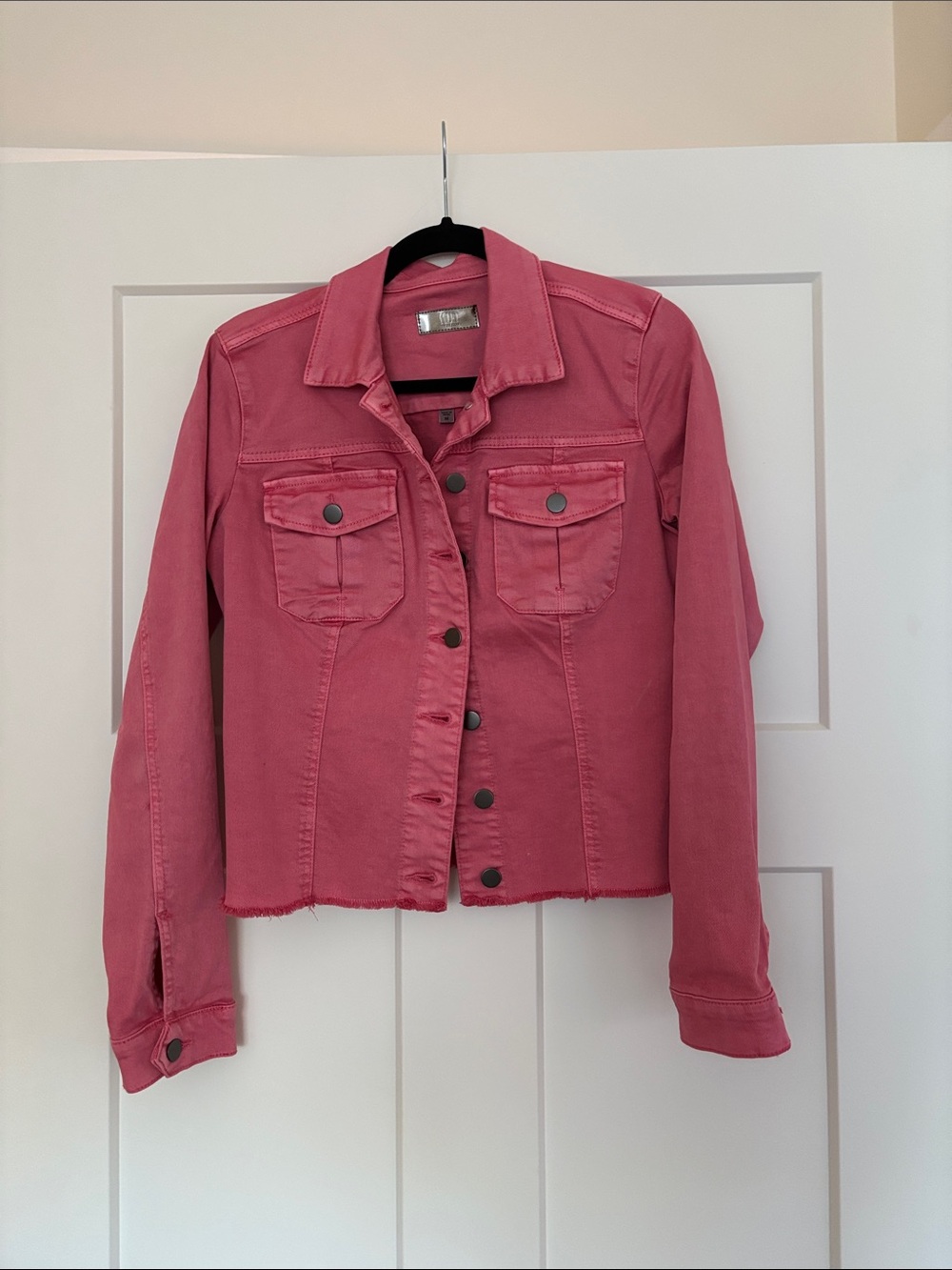 Kut from the Kloth Dusty Rose Denim Jacket with Button Front